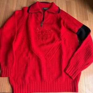 Kenzo Golf red cable knit sweater